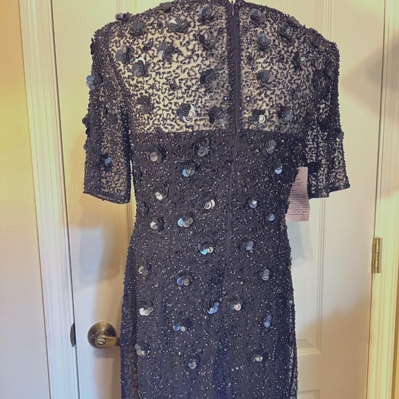 Adrianna Papell Navy Sequin Dress - Picture 15 of 16